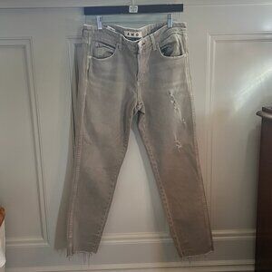 AMO Grey/Green Ripped Jeans